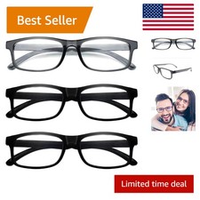 Fashionable 3 Piece Reading Glasses Set - Blue Light Blocker  Case Included