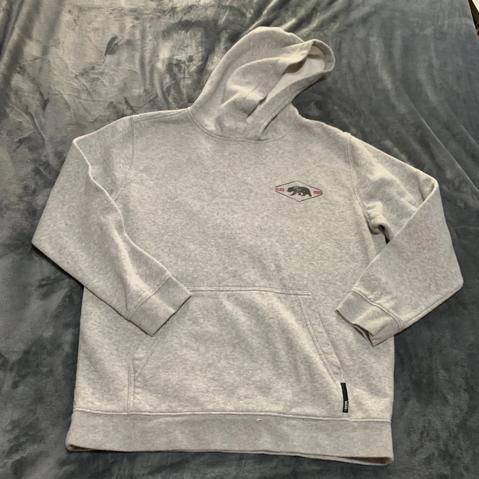 Sudadera con Capucha Vans Niños Gris Talla XL Pullover Mezcla Algodón Vellón Logo Y2K Patinador Defecto Foto 2 de 4