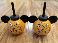 Disney Parks Halloween Pluto’s Pumpkin Pursuit Mickey Mouse Sipper Cups Set Of 2