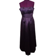 Women's David's Bridal Purple Strapless Long Bridesmaid Formal Dress  Size 6