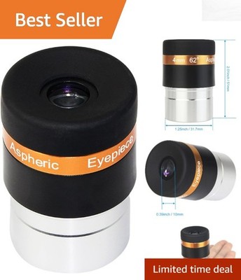 High-Definition 4mm Eyepiece with 62° Wide-Angle for Astronomical Telescopes