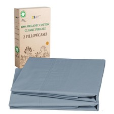 100 Organic Cotton Standard/Queen Pillow Cases 2, Soft Percale Weave Cotton Coo