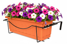 Fioriera portavaso da esterno rettangolare 40 cm con gancio regolabile conf.2pz