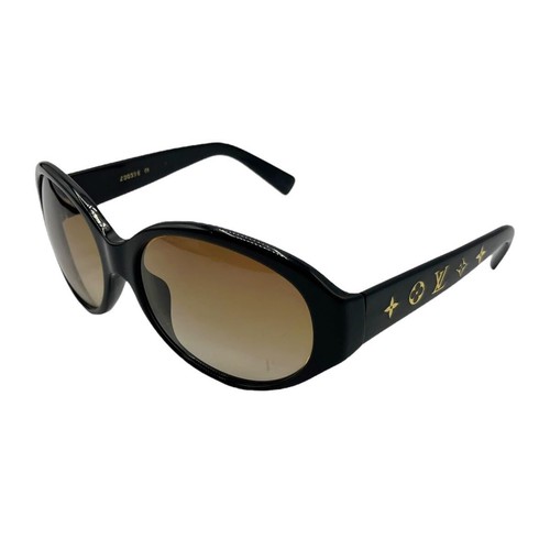 LOUIS VUITTON Obsession Rond Sunglasses Z0033E Monogram Black Gold Brown Auth - Picture 2 of 10