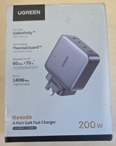 UGREEN 200W USB C Charger Nexode 3C1A 4-Port Fast Plug GaN