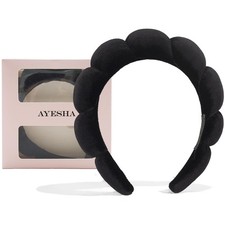 Ayesha Spa Headband for Women Sponge 1 Count Pack of 1 , Black