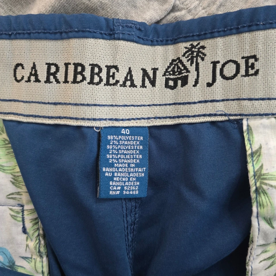 Caribbean Joe Mens Navy Blue Flat Front Shorts Size 40 Polyester Spandex Blend - Image 3 of 4