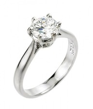 Sterling Silver 3 ct CZ 8mm Solitaire Engagement Ring