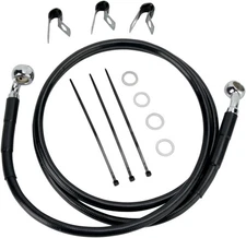 DRAG SPECIALTIES 660214-6BLK Brake Line - Front - Black - +6" - '00-'07 FLST