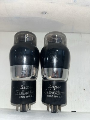 2 Super Silvertone 6V6G Almost Matching Tubes TV7 Tested Strong