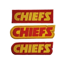 Chiefs Football Embroidered Iron on Patch 4" x 1.2"