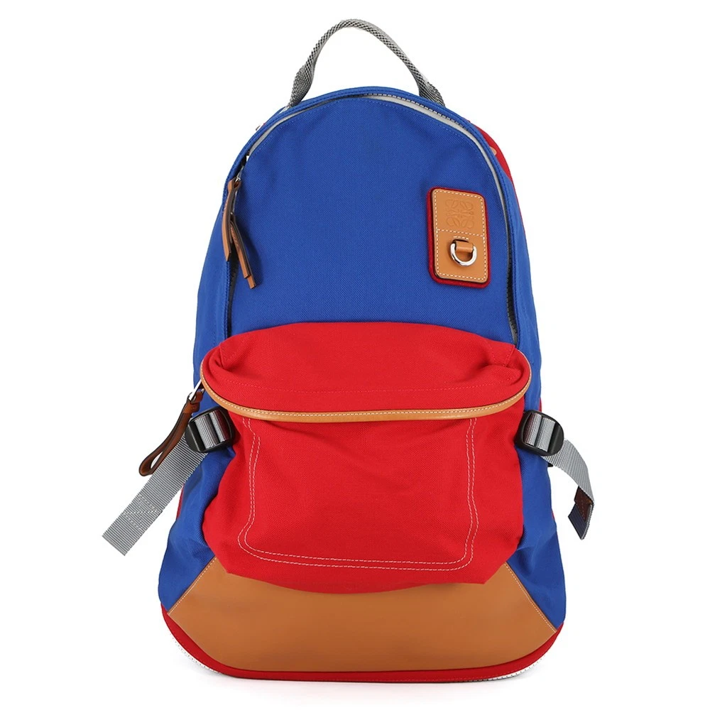 Loewe — LOEWE iNature Backpack Canvas Blue/Red/Brown