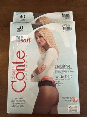 Set Of 2 Conte Top Soft 40 den Wide belt Tights Spring  Shade Colour Euro Size 2