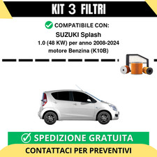 Kit 3 Filtri Tagliando per SUZUKI Splash 1.0 48 kw Benzina 2008-2024