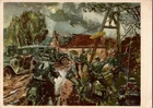 WW2 WWII German Military Heer Wehrmacht Artwork Postcard Soldiers in Action