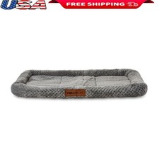 Cozy Luxe Dog Crate Mat Padded Bolstered Washable Foam Support Soft Fabric New