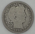 Photo of a 1898-P Barber Quarter from an eBay listing that sold on Jul 22, 2026