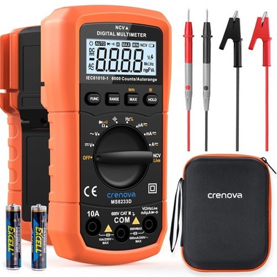 Crenova MS8233D Digital Multimeter 6000 Stück Multi Normalgröße, orange 