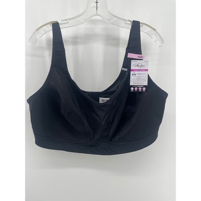 Playtex Bounce Control Bra Womens 46D Black Wirefree AnchorStrap Support NEW