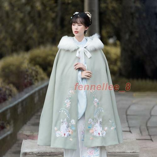 Vintage Style Embroidered Winter Cloak Jacket Womens Faux Vintage Style Embroidered Winter Cloak Jacket Womens Faux