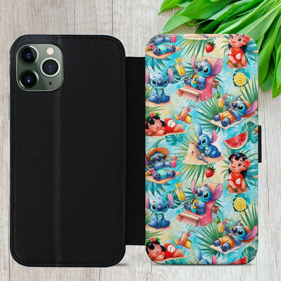 STITCH CASE FOR IPHONE SAMSUNG PIXEL FLIP WALLET PHONE COVER PATTERN ART GIFT - Image 3 of 4