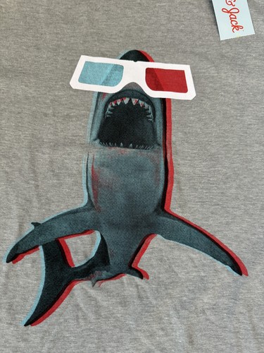 Cat & Jack Boys' '3D Shark' Long Sleeve Graphic T-Shirt Heather Gray XL(16) - Picture 2 of 8