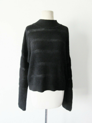 BROCHU WALKER black sidi mohair baby alpaca knit s