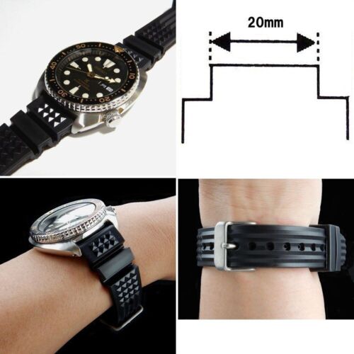 SEIKO Genuine Watch Band 20mm Black Urethane Belt DE39AZ for SBDX001 SBDX003 NEW - Picture 3 of 4