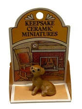 Vintage Wallace Berrie & Co 1975 Keepsake Ceramic Miniatures Puppy Dog Figurines