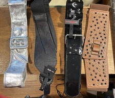 4 NWOT Ladies Size Medium Belts 3 Stretch 1 Silver Lame.