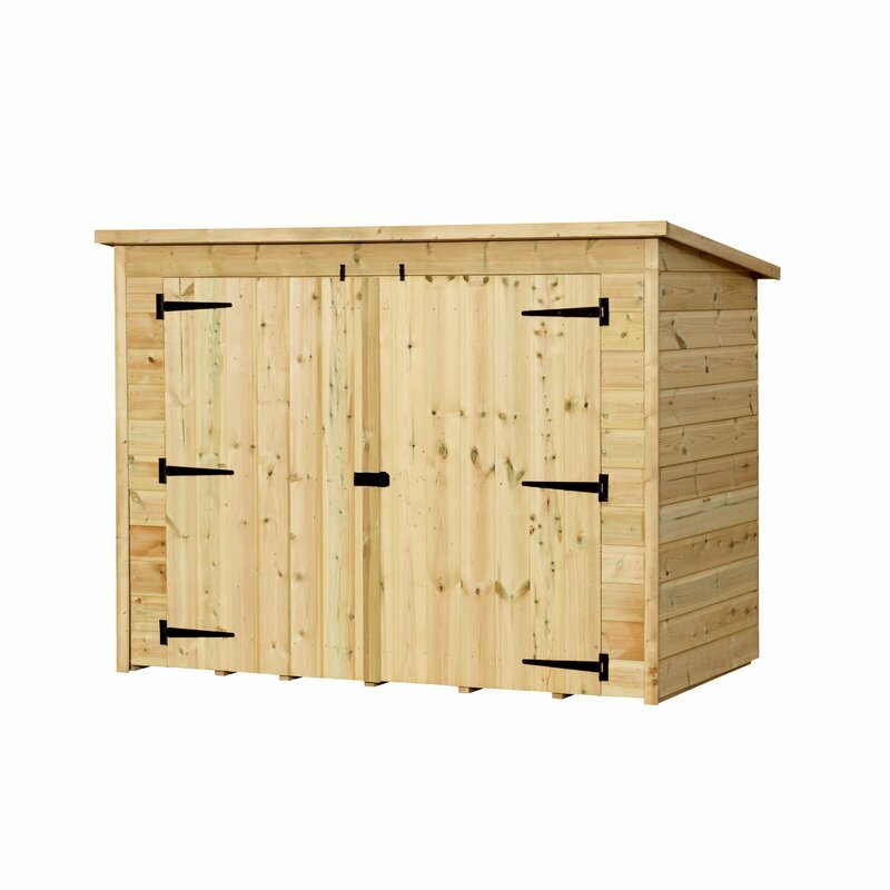 Keefer 7x4 Timber Wooden Large Overlap Pent Outdoor Storage Bike Shed ...
