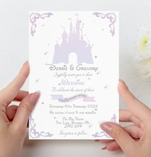 Disney Inspired Castle Wedding Invitations Pastel, Pink, Purple, Violet SAMPLE