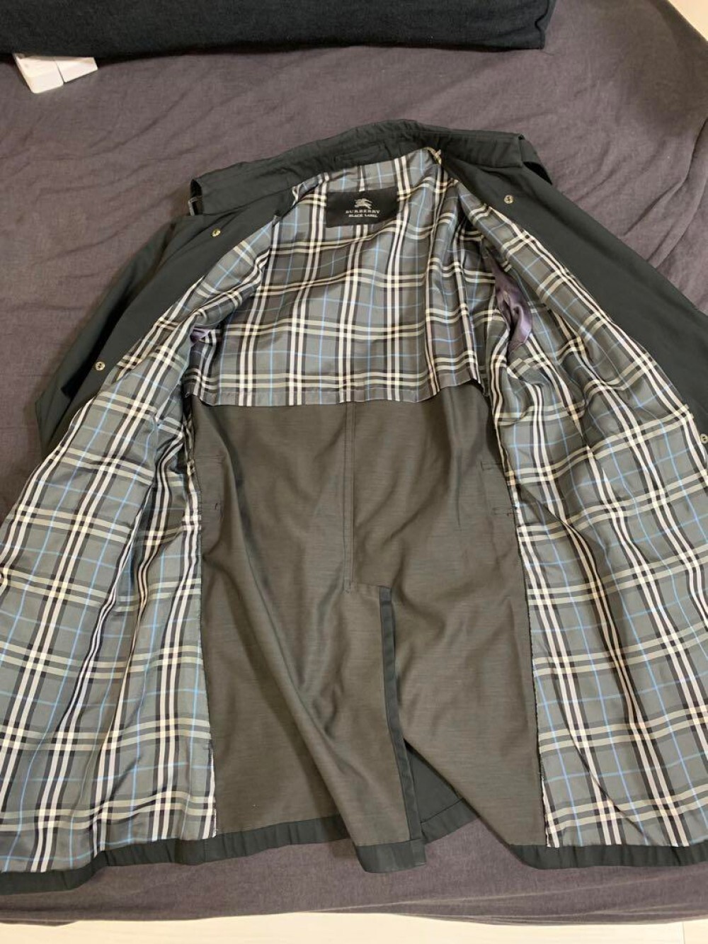 Burberry Black Label Trench Coat Nova Check Pattern Black Polyester Size L Men thumbnail 21