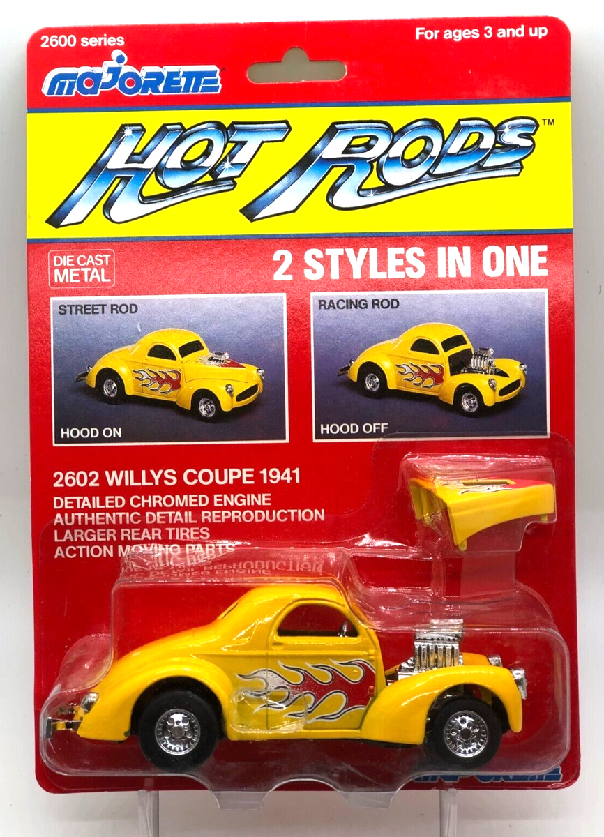LOT DE 4 Voitures Majorette Hot Rods Chevy57/Willys41 X2 / Ford 1:32