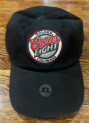 Coors Light Hat VTG 90s Black Adjustable Breweriana Beer Logo