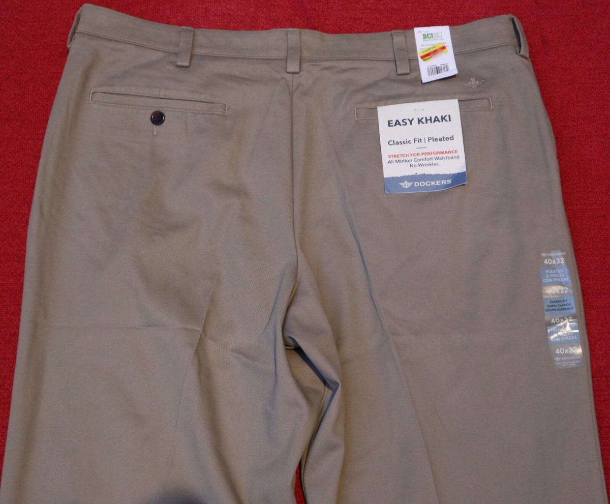 DOCKERS CLASSIC FIT PLEATED Pants For Men W40 X TAG 219P