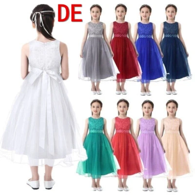 DE iEFiEL Mädchen Prinzessin Fest Kleider Blumenmädchenkleider mit Pailletten