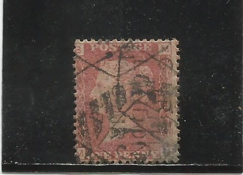GREAT BRITAIN n° 26 1d. carmine red pl.156