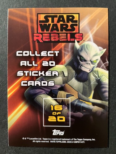 Rule The Galaxy 2015 Topps Star Wars Rebels #16 Sticker Card Insert - Picture 2 of 2