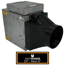 Antminer S17 Rear to 6 Inch - Fan Shroud Adapter Silencer Cooling Crypto