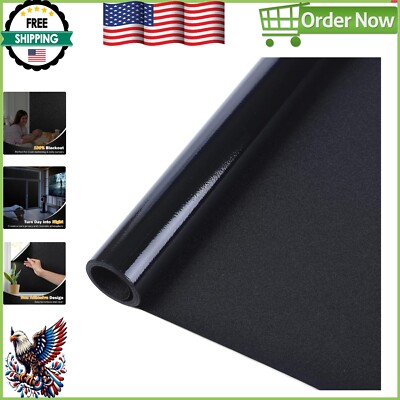 Easy Install Blackout Window Film - 17.5'' x 78.7'' UV Blocker for Home Privacy