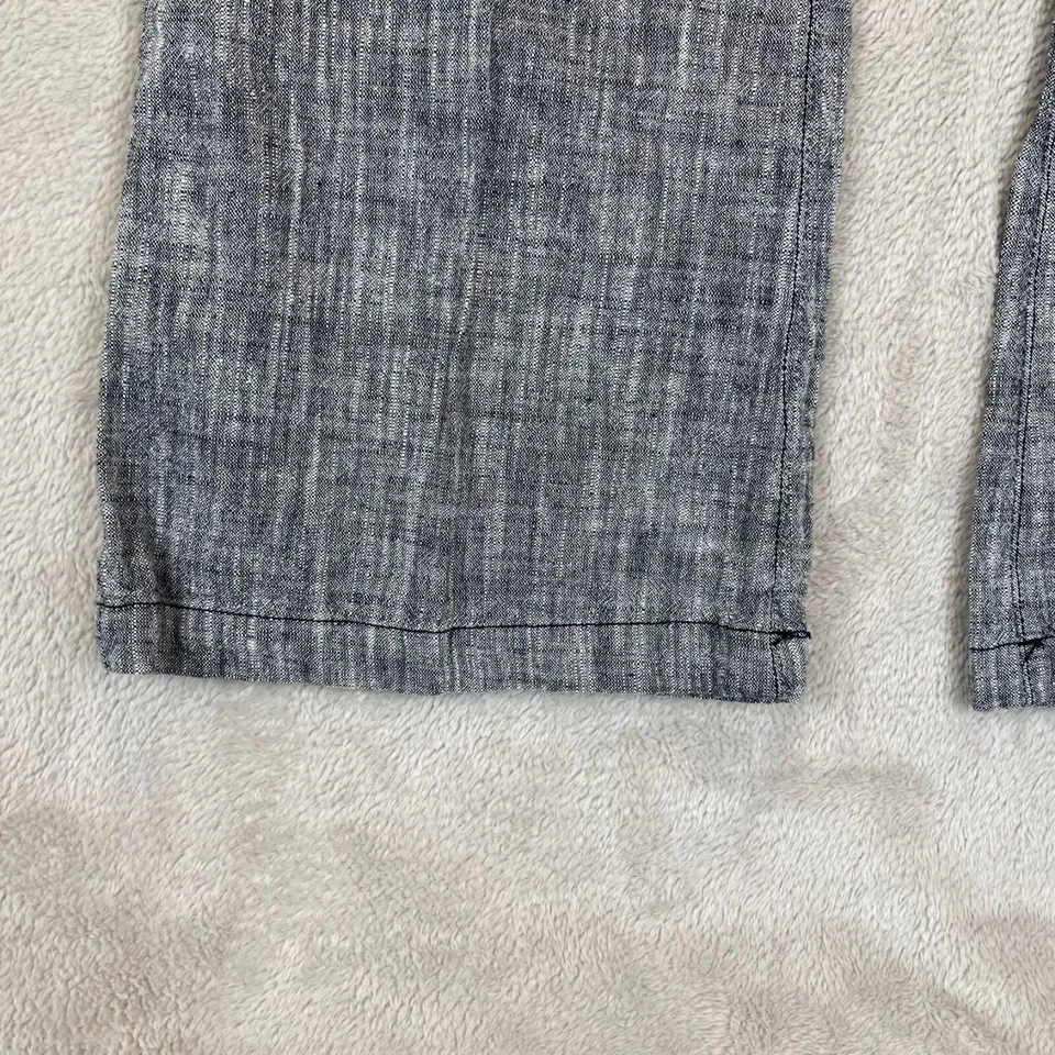 Pantalones para mujer Maurices mezcla de lino algodón 7/8 gris mezcla de lino pierna ancha negocios Foto 4 de 4