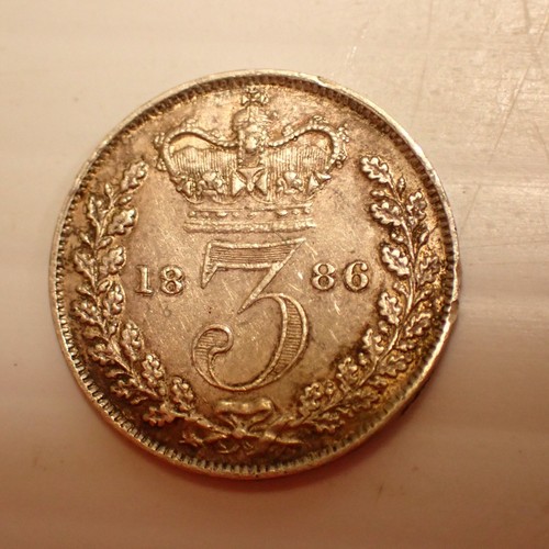 1886 Threepence Coin UK - Excellent Condition - Picture 2 of 6