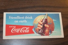 VINTAGE 1956 COCA COLA FRIENDLIEST DRINK ON EARTH ADVERTISING BLOTTER