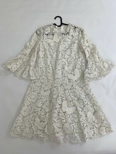 New Valentino Ivory Lace Midi  Bell sleeve Dress Size 10