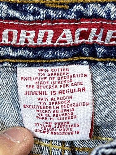 Jordache Jeans Girls 15 Reg Med Wash Blue Jeans Slight Flare Youth 34x31 - Picture 13 of 20
