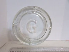Vintage 8" inch Clear Glass "G" Ashtray- Excellent Condition