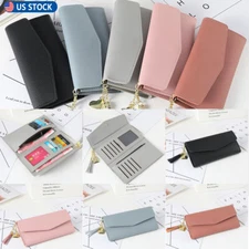 Women's Clutch Wallet Trifold Zipper Credit Card Holder Long Envelope Coin Purse
