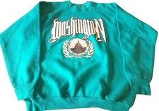 Vintage Fruit of the Loom green Sweater Washington D.C. XL made in USA glitter