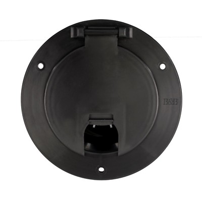 RecPro RV Black Power Cord Hatch Cover | Plastic UV Stabilizer (Made in USA)